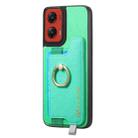 For Motorola Moto G Stylus 5G 2024 Retro Magsafe Cross Leather Ring Holder Card Bag Phone Case(Green) - 2