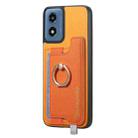 For Motorola Moto G Play 2024 4G Retro Magsafe Cross Leather Ring Holder Card Bag Phone Case(Yellow) - 2