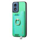 For Motorola Moto G Play 2024 4G Retro Magsafe Cross Leather Ring Holder Card Bag Phone Case(Green) - 2