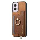 For Motorola Moto G Power 2024 5G Retro Magsafe Cross Leather Ring Holder Card Bag Phone Case(Brown) - 2