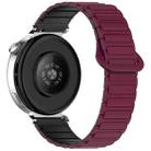 For Garmin Forerunner 165 Dual Color Magnetic Buckle 20mm Silicone Watch Band(Wine Red+Black) - 2