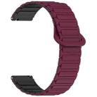 For Garmin Forerunner 165 Dual Color Magnetic Buckle 20mm Silicone Watch Band(Wine Red+Black) - 3