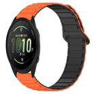 For Garmin Forerunner 165 Dual Color Magnetic Buckle 20mm Silicone Watch Band(Orange+Black) - 1