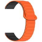 For Garmin Forerunner 165 Dual Color Magnetic Buckle 20mm Silicone Watch Band(Orange+Black) - 3