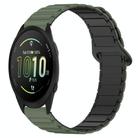 For Garmin Forerunner 165 Dual Color Magnetic Buckle 20mm Silicone Watch Band(Green+Black) - 1