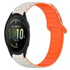 For Garmin Forerunner 165 Dual Color Magnetic Buckle 20mm Silicone Watch Band(Stralight+Orange) - 1