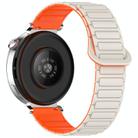 For Garmin Forerunner 165 Dual Color Magnetic Buckle 20mm Silicone Watch Band(Stralight+Orange) - 2