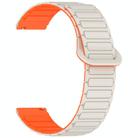 For Garmin Forerunner 165 Dual Color Magnetic Buckle 20mm Silicone Watch Band(Stralight+Orange) - 3