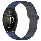 For Garmin Forerunner 165 Dual Color Magnetic Buckle 20mm Silicone Watch Band(Blue+Grey) - 1