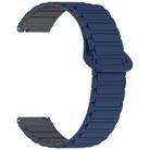 For Garmin Forerunner 165 Dual Color Magnetic Buckle 20mm Silicone Watch Band(Blue+Grey) - 3