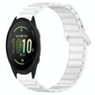 For Garmin Forerunner 165 Dual Color Magnetic Buckle 20mm Silicone Watch Band(White) - 1