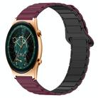 For Honor Watch GS 4 Dual Color Magnetic Buckle 22mm Silicone Watch Band(Wine Red+Black) - 1