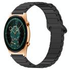 For Honor Watch GS 4 Dual Color Magnetic Buckle 22mm Silicone Watch Band(Black) - 1