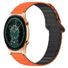 For Honor Watch GS 4 Dual Color Magnetic Buckle 22mm Silicone Watch Band(Orange+Black) - 1