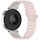 For Garmin Venu 3 Dual Color Magnetic Buckle 22mm Silicone Watch Band(Pink+Starlight) - 2