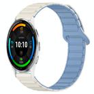 For Garmin Venu 3 Dual Color Magnetic Buckle 22mm Silicone Watch Band(White+Blue) - 1