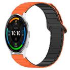 For Garmin Venu 3 Dual Color Magnetic Buckle 22mm Silicone Watch Band(Orange+Black) - 1