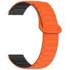 For Garmin Venu 3 Dual Color Magnetic Buckle 22mm Silicone Watch Band(Orange+Black) - 3