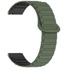 For Garmin Venu 3 Dual Color Magnetic Buckle 22mm Silicone Watch Band(Green+Black) - 3