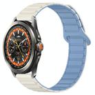 For Xiaomi Watch S4 Sport Dual Color Magnetic Buckle 22mm Silicone Watch Band(White+Blue) - 1