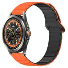 For Xiaomi Watch S4 Sport Dual Color Magnetic Buckle 22mm Silicone Watch Band(Orange+Black) - 1