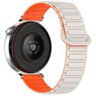 For Xiaomi Watch S4 Sport Dual Color Magnetic Buckle 22mm Silicone Watch Band(Stralight+Orange) - 2