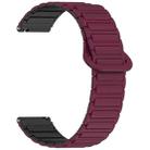 For Amazfit Bip 5 / GTR 4 / GTR 3 Dual Color 22mm Magnetic Buckle Silicone Watch Band(Wine Red+Black) - 2