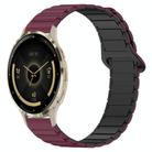 For Garmin Venu 3S Dual Color Magnetic Buckle 18mm Silicone Watch Band(Wine Red+Black) - 1