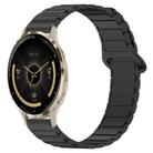 For Garmin Venu 3S Dual Color Magnetic Buckle 18mm Silicone Watch Band(Black) - 1