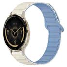 For Garmin Venu 3S Dual Color Magnetic Buckle 18mm Silicone Watch Band(White+Blue) - 1