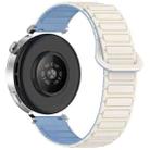 For Garmin Venu 3S Dual Color Magnetic Buckle 18mm Silicone Watch Band(White+Blue) - 2