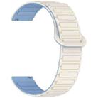 For Garmin Venu 3S Dual Color Magnetic Buckle 18mm Silicone Watch Band(White+Blue) - 3