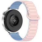 For Garmin Venu 3S Dual Color Magnetic Buckle 18mm Silicone Watch Band(Pink+Blue) - 2