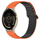 For Garmin Venu 3S Dual Color Magnetic Buckle 18mm Silicone Watch Band(Orange+Black) - 1