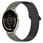 For Garmin Venu 3S Dual Color Magnetic Buckle 18mm Silicone Watch Band(Green+Black) - 1
