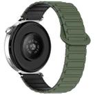 For Garmin Venu 3S Dual Color Magnetic Buckle 18mm Silicone Watch Band(Green+Black) - 2