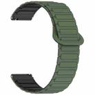 For Garmin Venu 3S Dual Color Magnetic Buckle 18mm Silicone Watch Band(Green+Black) - 3