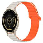 For Garmin Venu 3S Dual Color Magnetic Buckle 18mm Silicone Watch Band(Stralight+Orange) - 1