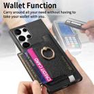 For Samsung Galaxy S24 Ultra 5G Retro Magsafe Cross Leather Ring Holder Card Bag Phone Case(Black) - 3