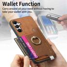 For Samsung Galaxy A05s Retro Cross Leather Ring Horizontal Insert Card Bag MagSafe Phone Case(Brown) - 3