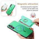 For Samsung Galaxy S23 FE 5G Retro Cross Leather Ring Horizontal Insert Card Bag MagSafe Phone Case(Green) - 3