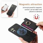 For Samsung Galaxy A24 5G Retro Cross Leather Ring Horizontal Insert Card Bag MagSafe Phone Case(Black) - 3