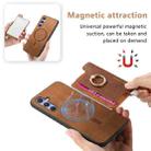For Samsung Galaxy A54 5G Retro Cross Leather Ring Horizontal Insert Card Bag MagSafe Phone Case(Brown) - 3