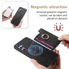 For Samsung Galaxy A54 5G Retro Cross Leather Ring Horizontal Insert Card Bag MagSafe Phone Case(Black) - 3