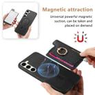 For Samsung Galaxy S23 5G Retro Cross Leather Ring Horizontal Insert Card Bag MagSafe Phone Case(Black) - 3