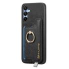 For Samsung Galaxy M34 / F34 5G Retro Cross Leather Ring Horizontal Insert Card Bag MagSafe Phone Case(Black) - 2