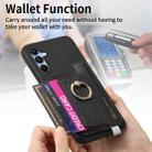 For Samsung Galaxy M34 / F34 5G Retro Cross Leather Ring Horizontal Insert Card Bag MagSafe Phone Case(Black) - 3