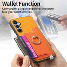 For Samsung Galaxy M54 / F54 5G Retro Cross Leather Ring Horizontal Insert Card Bag MagSafe Phone Case(Yellow) - 3