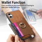 For Samsung Galaxy A06 Retro Cross Leather Ring Horizontal Insert Card Bag MagSafe Phone Case(Brown) - 3