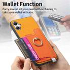 For Samsung Galaxy A06 Retro Cross Leather Ring Horizontal Insert Card Bag MagSafe Phone Case(Yellow) - 3